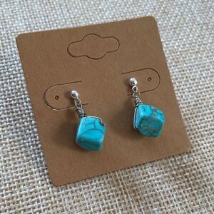Turquoise Stone Drop Earrings